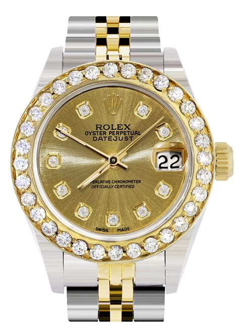 gold rolex watch diamonds|gold rolex with diamond bezel.